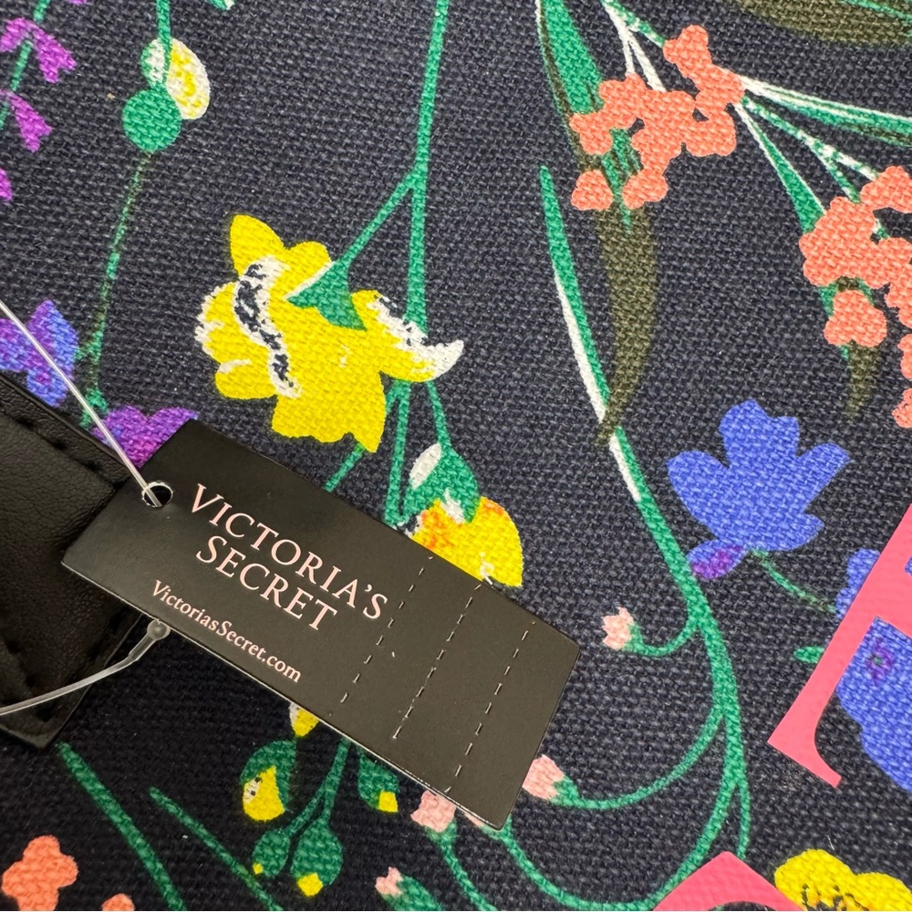 Victoria's Secret Black Tote with Floral‎ Design - Picture 12 of 15